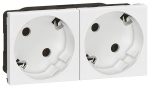 Rozete 278252L 2x2P+E schuko 16A balta