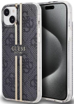 Back panel cover Guess - iPhone 15 black hardcase IML 4G Gold Stripe Black