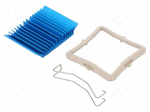 Heatsink: extruded | grilled | BGA | blue | L: 35mm | W: 35mm | H: 7.5mm