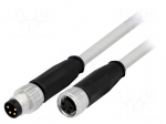 Cable: for sensors/automation | M8-M8 | male | female | PIN: 4 | plug