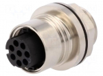 Connector: circular | socket | female | PIN: 8 | w/o contacts | 10A | 277V
