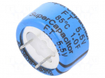 Capacitor: electrolytic | 1F | 5.5VDC | ESR: 3.5&Omega; | THT | -20&divide;+80%