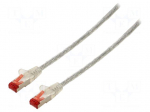 Patch cord | S/FTP | 6 | stranded | Cu | LSZH | transparent | 3m | 28AWG