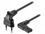 Cable | CEE 7/16 (C) plug angled,IEC C7 female angled | 5m | black
