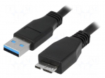 Cable | USB 3.0 | USB A plug,USB B micro plug | nickel plated | 2m