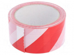 Tape: warning | white-red | L: 33m | W: 50mm | V: self-adhesive