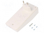 Enclosure: for power supplies | X: 120mm | Y: 56mm | Z: 18mm | ABS | white