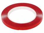 Tape: fixing | W: 9mm | L: 5.5m | Thk: 1mm | double-sided | acrylic