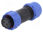 Connector: circular | plug | female | PIN: 2 | IP68 | SP13 | 5&divide;8mm | 13A