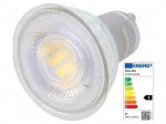 LED lamp | neutral white | GU10 | 230VAC | 730lm | P: 6.7W | 60&deg; | 4000K