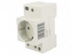 F-type socket (Schuko) | 230VAC | 10A | for DIN rail mounting