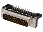 Connector: D-Sub | PIN: 25 | socket | male | on PCBs | angled 90&deg; | THT