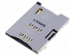 Connector: for cards | SIM | shielded,push-push | SMT | gold-plated