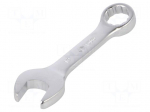 Wrench: combination spanner | double-sided | 19mm | L: 140mm | short