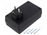 Enclosure: for power supplies | X: 71mm | Y: 120mm | Z: 45mm | ABS | black