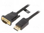 Cable | D-Sub 15pin HD plug,DisplayPort plug | 5m | black | 30AWG