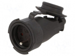 Connector: AC supply | female | socket | 2P+PE | 250VAC | 16A | black