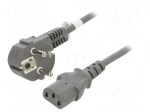Cable | 3x0.75mm2 | CEE 7/7 (E/F) plug angled,IEC C13 female | PVC