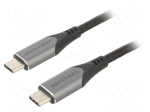 Cable | USB 3.1 | USB C plug,both sides | 1.5m | black | Cu,tinned | PVC