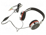 Headphones with microphone | black,red,silver | Jack 3,5mm x2