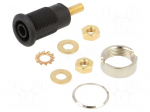 Laboratory connector: 4mm banana | socket | 32A | black | gold-plated
