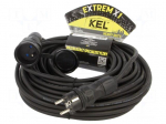 Extension lead | 3x1.5mm2 | 30m | rubber | black | Sockets no: 1 | 16A