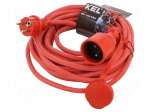 Extension lead | 3x1.5mm2 | 10m | rubber | red | Sockets no: 1 | 16A