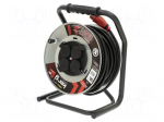 Extension lead | 3x2.5mm2 | 50m | rubber | black | Sockets no: 4 | reel