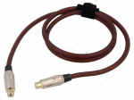 Cable | RCA socket,both sides | 1m | Plating: gold-plated | brown
