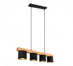 Trio Cameron piekarama lampa 4-pc E14 black/wood brushed steel R30654002 4017807502923