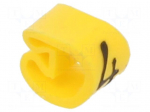 Marker: cable | Marking: 4 | 2.5&divide;5mm | PVC | yellow | leaded | PA-1 | L: 3mm