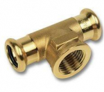 Cu-PRES t-gabals 18x1/2"Fx18 Cu-PRES trejgabals, iek&scaron;ējā vītne (F) 8130g
