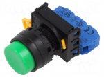 Switch: push-button | 22mm | Stabl.pos: 1 | NO | green | none | IP65 | YW