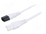 Cable | 2x0.75mm2 | IEC C7 female,IEC C8 male | PVC | 3m | white | 2.5A