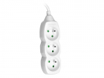 Elektrimaterjalid // Elektri laiendid, Pikendusjuhtmete, hajutuste ja UK ja USA adapterite komplekt // Przedłużacz TRACER PowerCord 1,5m (3 gniazda, white)
