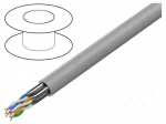 Wire | U/FTP | Cat 6a | 4x2x23AWG | Cu | wire | LSZH | grey | 305m | CPR: Dca