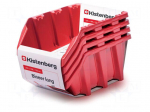 Container: cuvette | red | long | 295x198x133mm | 4pcs | KBILS30 | BINEER
