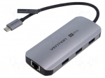 Hub USB | USB 3.0 | grey | Number of ports: 6 | 0.15m | ABS,aluminium