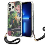 Back panel cover Guess  Guess GUHCP13LHFLSB iPhone 13 Pro / 13 6.1" blue/blue hardcase Flower Strap