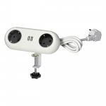 Elektrimaterjalid // M&ouml;&ouml;bli elektril&uuml;litid ja pistikupesad, USB pistikupesad // Gniazdo meblowe z uchwytem montażowym,  ładowarką USB, 2 gniazda 2P+Z (Schuko), 2xUSB, przew&oacute;d 3x1,5mm? - 1,4m, białe