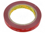 Tape: fixing | W: 15mm | L: 5.5m | Thk: 0.6mm | acrylic | grey | 36N/cm