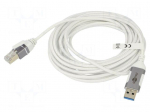 Cable | slim,USB 3.0 | RJ45 plug,USB A plug | nickel plated | 5m