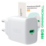 Greencell PowerSource Solo30 Ladeger&auml;t USB C wei&szlig; Power Adapter 30W Power Delivery
