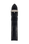 Zeppelin leather strap black, 22 mm