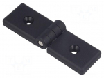 Hinge | Width: 114mm | technopolymer PA | black | H: 36mm | for profiles