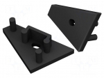 Cap for LED profiles | black | 20pcs | ABS | GEN2,with hole | CORNER10