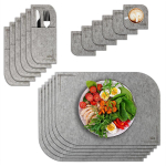 VILSTO Felt Fabric Place Mats (18 Piece Set) Light Grey
