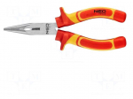 Pliers | insulated,straight,half-rounded nose,universal | 160mm