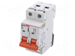 Circuit breaker | 230/400VAC | Inom: 6A | Poles: 2 | Charact: C | 6kA