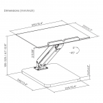 Maclean desk stand for monitor or laptop, gas spring, for standing and sitting work, black, MC-493